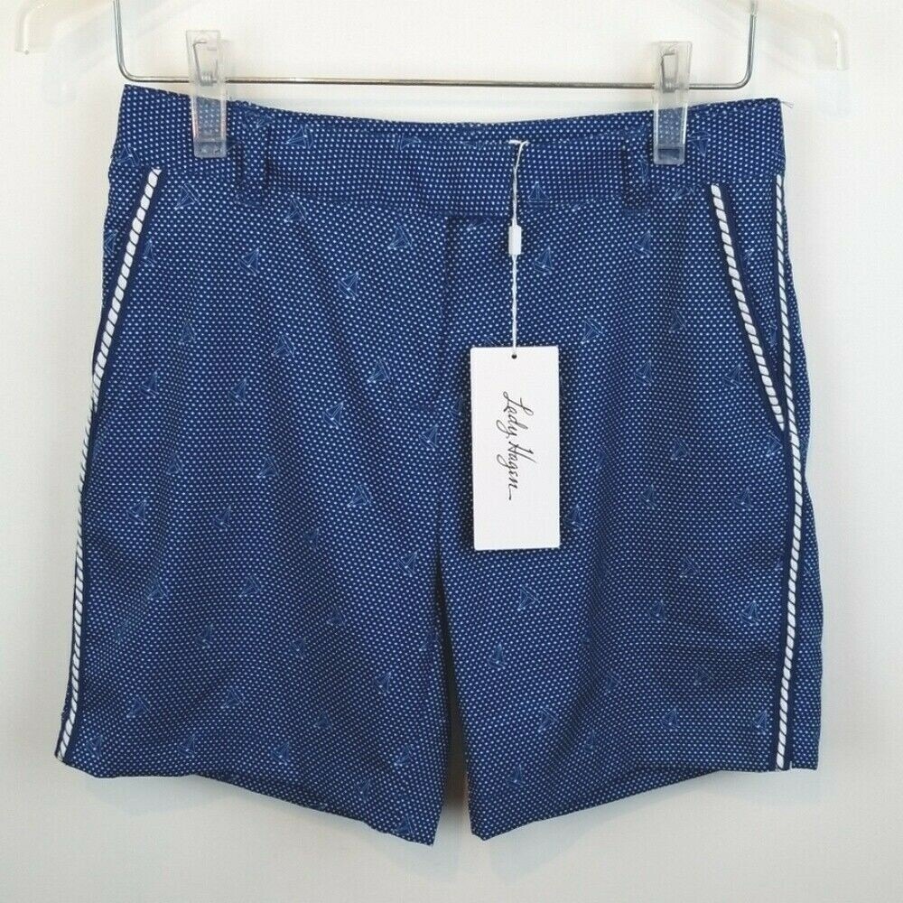 Lady Hagan Bon Voyage Nautical Sail Short Navy Size 0 HydroDri Fabric Pockets